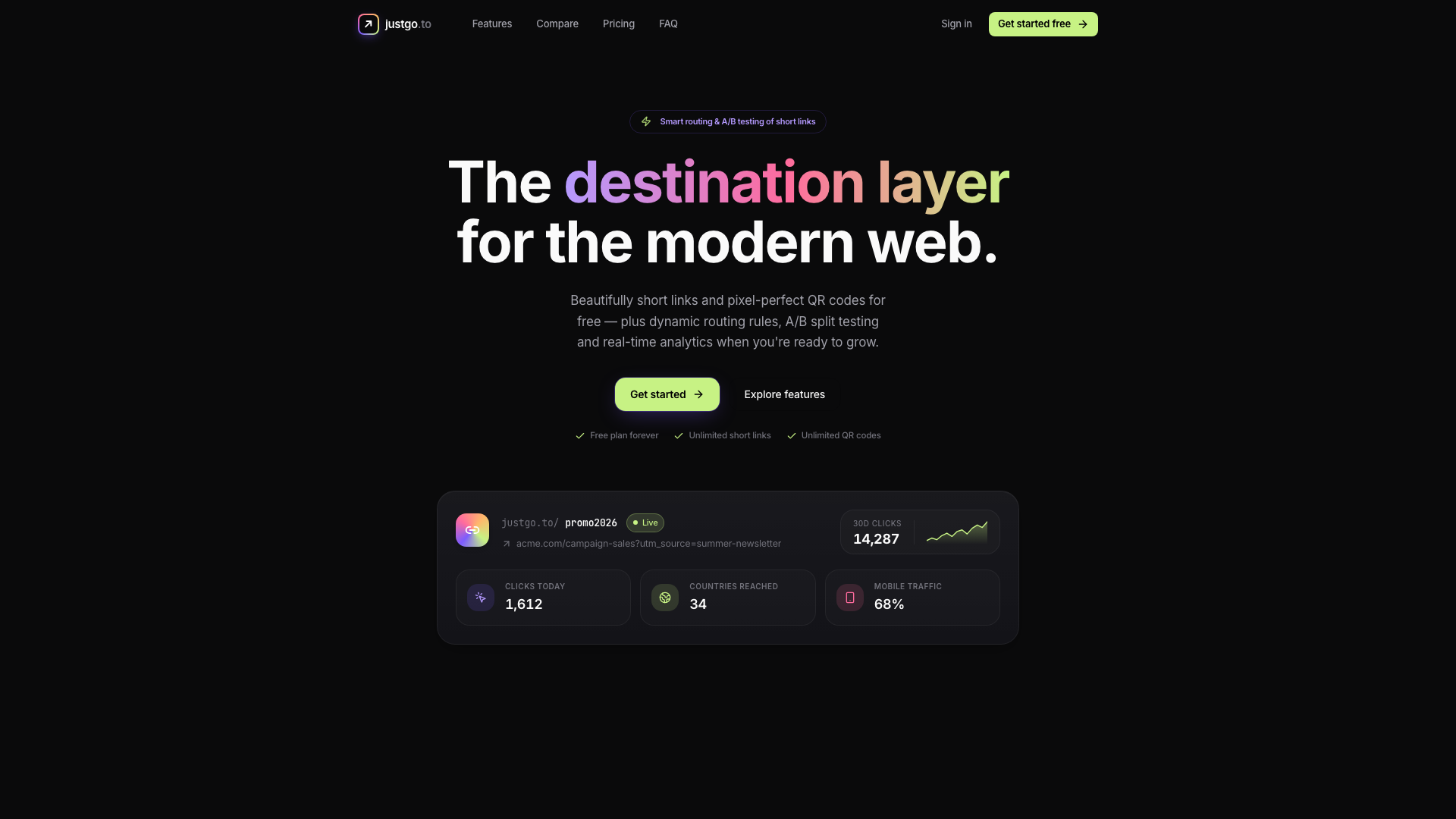 Public landing page